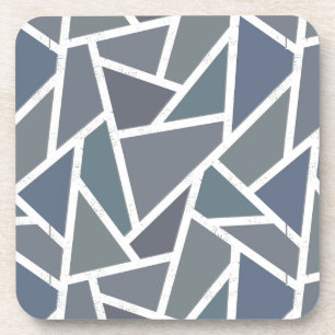 Blue-grey mosaic pattern coaster