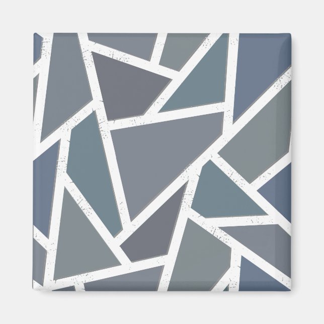 Blue-grey mosaic pattern magnet (Front)