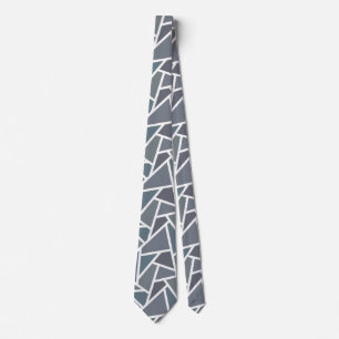 Blue-grey mosaic pattern tie