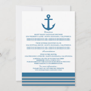 Blue Grey Nautical Anchor Information Card