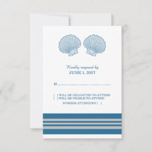 Blue Grey Nautical Seashells Response Card