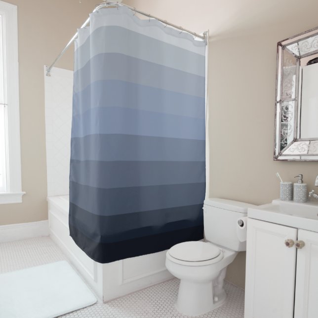 Blue grey ocean colour palette shower curtain (In Situ)