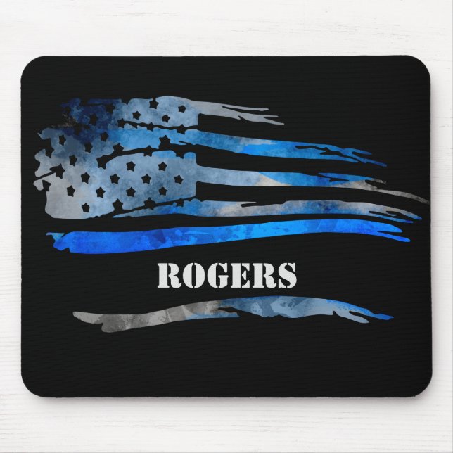Blue Grey Officer Flag Mousepad (Front)
