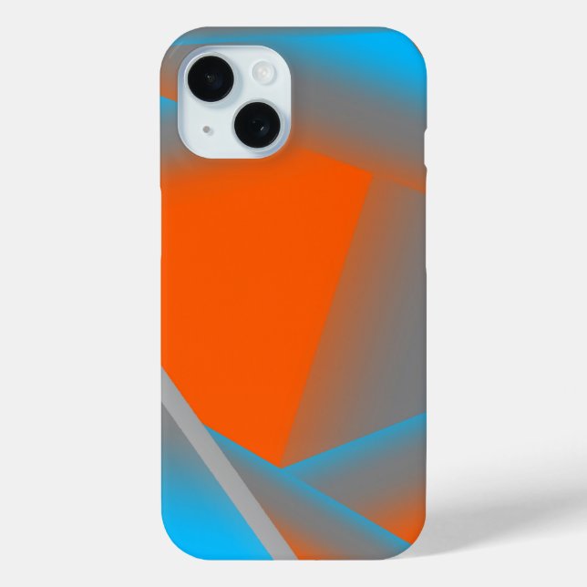Blue Grey Orange Ombre Geometric Abstract Art Case-Mate iPhone Case (Back)