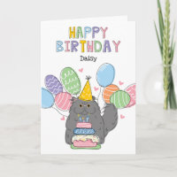 Blue Grey Persian Cat Longhair Birthday Party