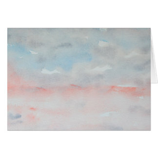 Blue Grey Pink Impressionist Watercolor Landscape