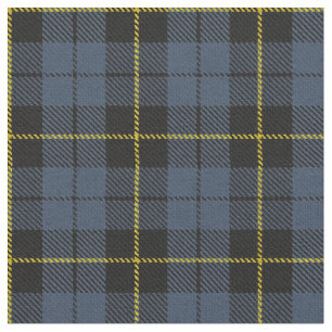 Blue/Grey plaid yellow/gold/black stripe Fabric