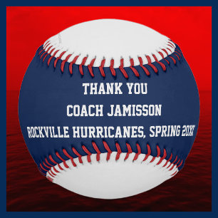 Blue Grey Red Baseball, Thank You to Coach Baseball