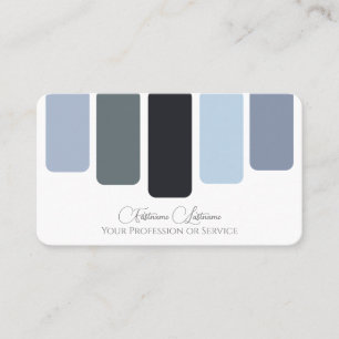 Blue grey shades colour palette calligraphy QR-Cod Business Card