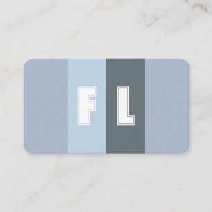 Blue grey shades colour palette calligraphy QR-Cod Business Card