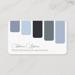Blue grey shades colour palette calligraphy QR-Cod Business Card