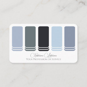 Blue grey shades colour palette calligraphy QR-Cod Business Card