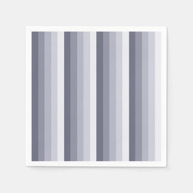 Blue grey shadow stripes napkin (Front)