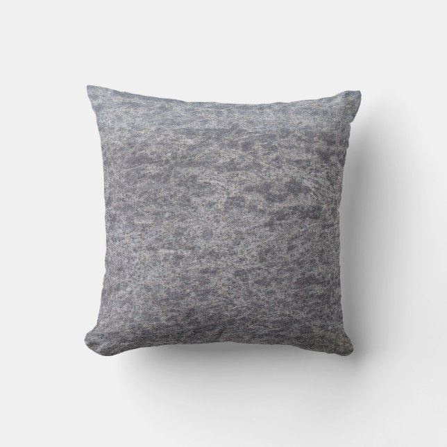 Blue Grey Speckled Marble Textured Pillow (Front)