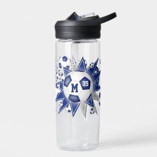 blue grey sports room decor soccer ball blowout water bottle