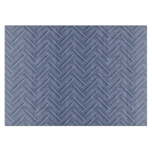 Blue-grey stripes double weave pattern cutting board
