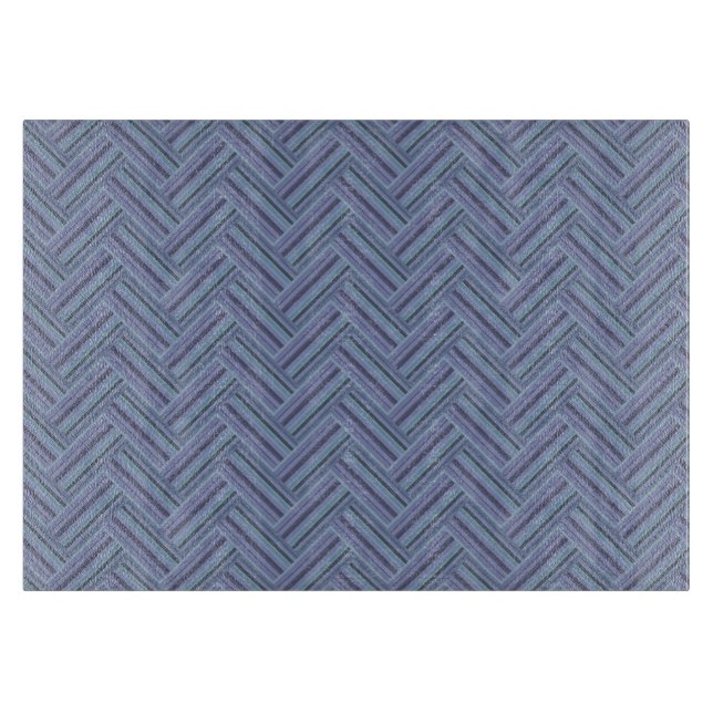 Blue-grey stripes double weave pattern cutting board (Front)