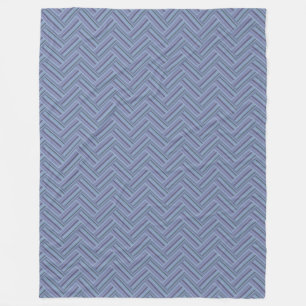 Blue-grey stripes double weave pattern fleece blanket