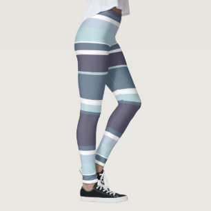 Blue-grey stripes leggings
