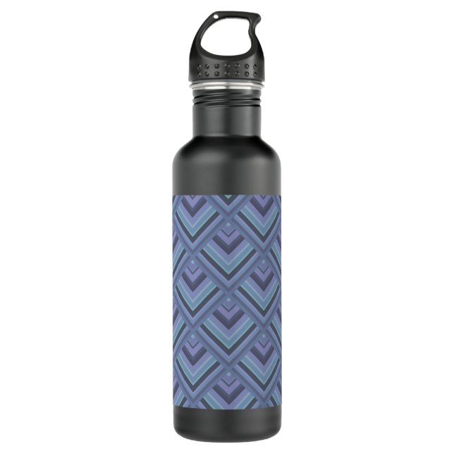 Blue-grey stripes scale pattern 710 ml water bottle (Front)