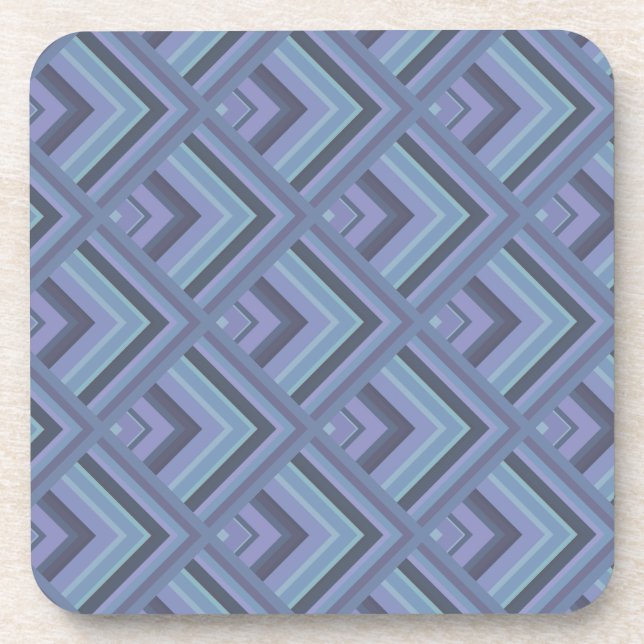 Blue-grey stripes scale pattern coaster (Front)
