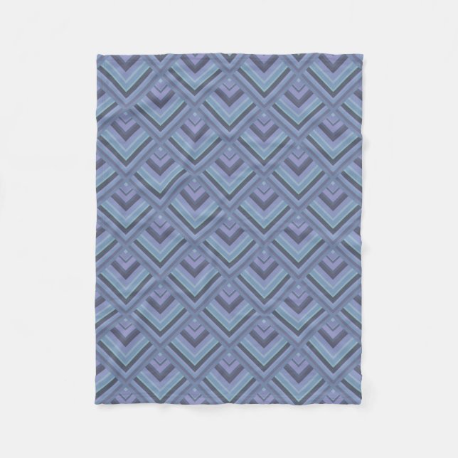 Blue-grey stripes scale pattern fleece blanket (Front)