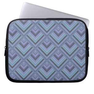 Blue-grey stripes scale pattern laptop sleeve