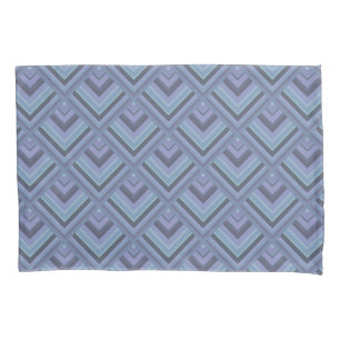 Blue-grey stripes scale pattern pillowcase