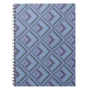Blue-grey stripes scale pattern spiral notebook