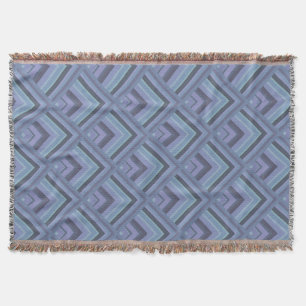 Blue-grey stripes scale pattern throw blanket