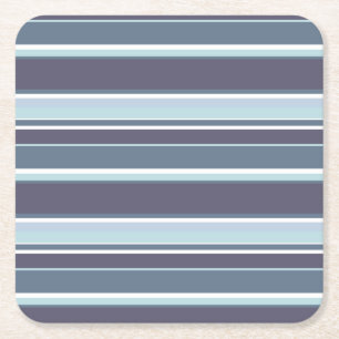 Blue-grey stripes square paper coaster