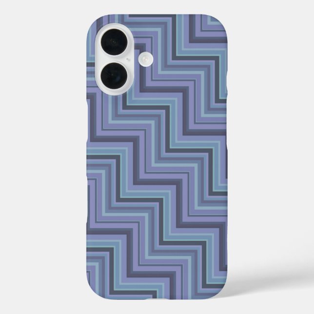 Blue-grey stripes stairs pattern Case-Mate iPhone case (Back)