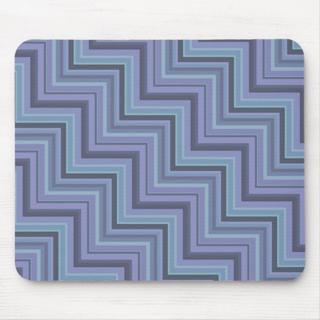 Blue-grey stripes stairs pattern mouse pad (Front)