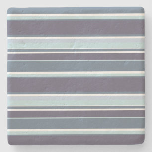 Blue-grey stripes stone coaster