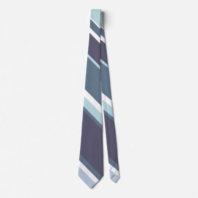 Blue-grey stripes tie (Front)