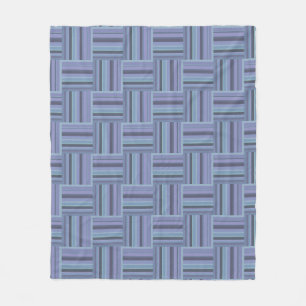 Blue-grey stripes weave pattern fleece blanket