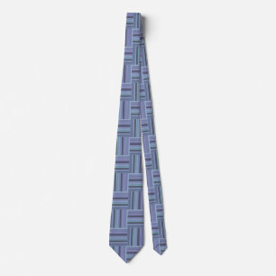 Blue-grey stripes weave pattern tie
