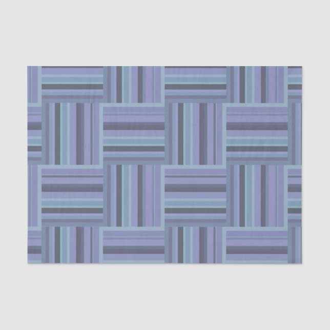 Blue-grey stripes weave pattern tissue paper (Front)