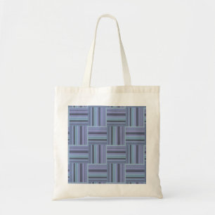 Blue-grey stripes weave pattern tote bag