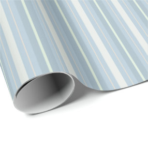 Blue-Grey Stripes Wrapping Paper