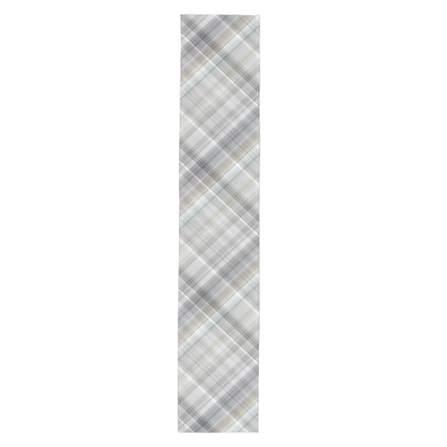 Blue/Grey/Tan Plaid Medium Table Runner (Front)