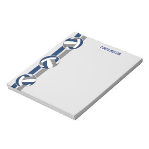 blue grey team colours volleyball coach custom notepad