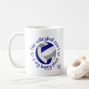 blue grey team colours volleyball court happy plac coffee mug