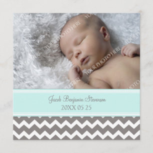 Blue Grey Template New Baby Birth Announcement