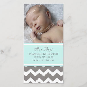 Blue Grey Template New Baby Birth Announcement