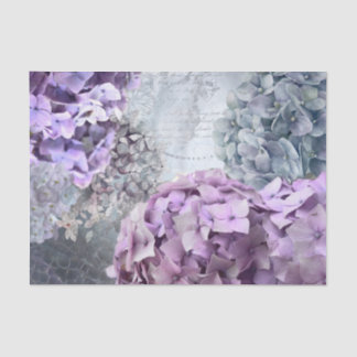 Blue Grey Vintage floral Hydrangea Flower pattern Tissue Paper