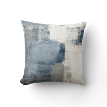 Blue/Grey/White Abstract Decor Pillow