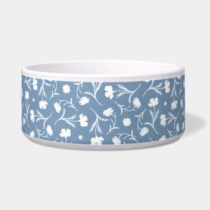 Blue Grey White Liberty Floral Pattern Elegant Pop