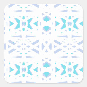 Blue Grey White Pastel Deco Pattern Baby Boy Gift Square Sticker