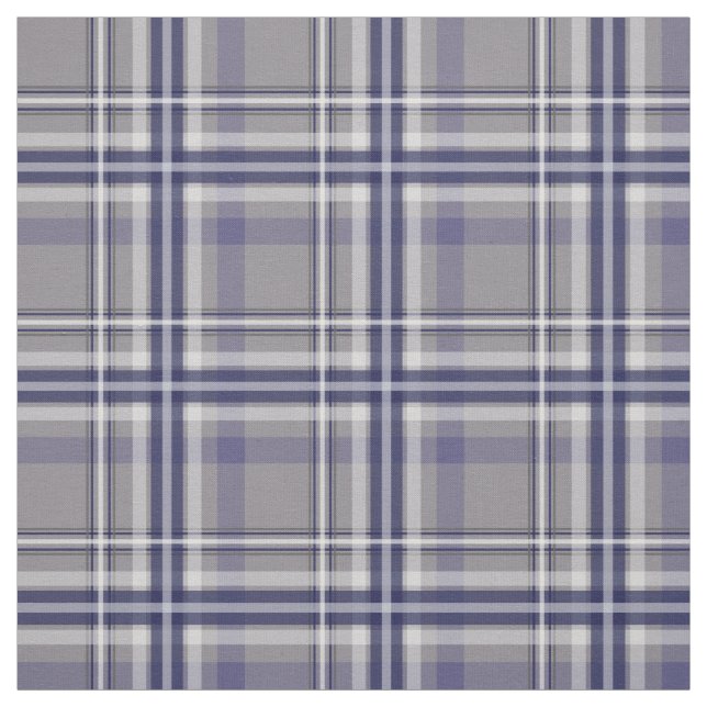 blue grey white plaid fabric (Swatch)